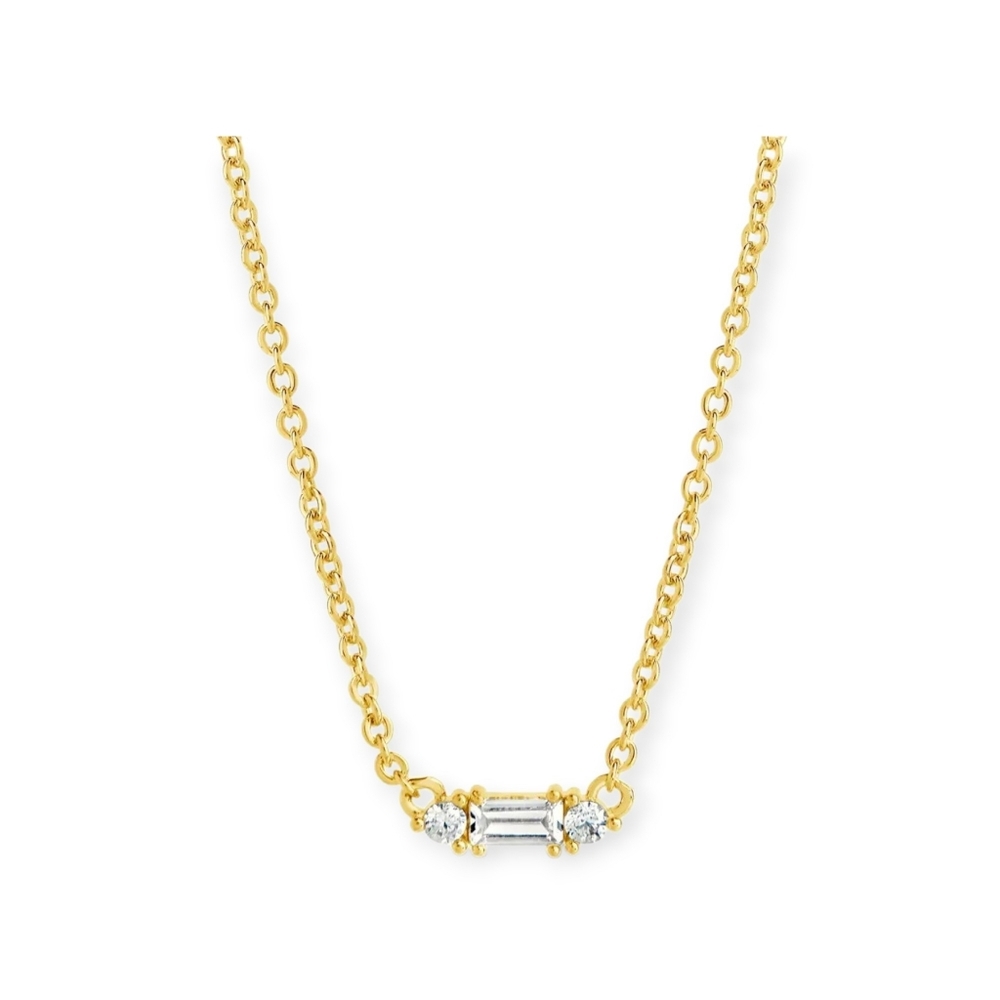 STERLING FOREVER 14K Gold-Plated Amara Cubic Zirconia Pendant Necklace 16-18"